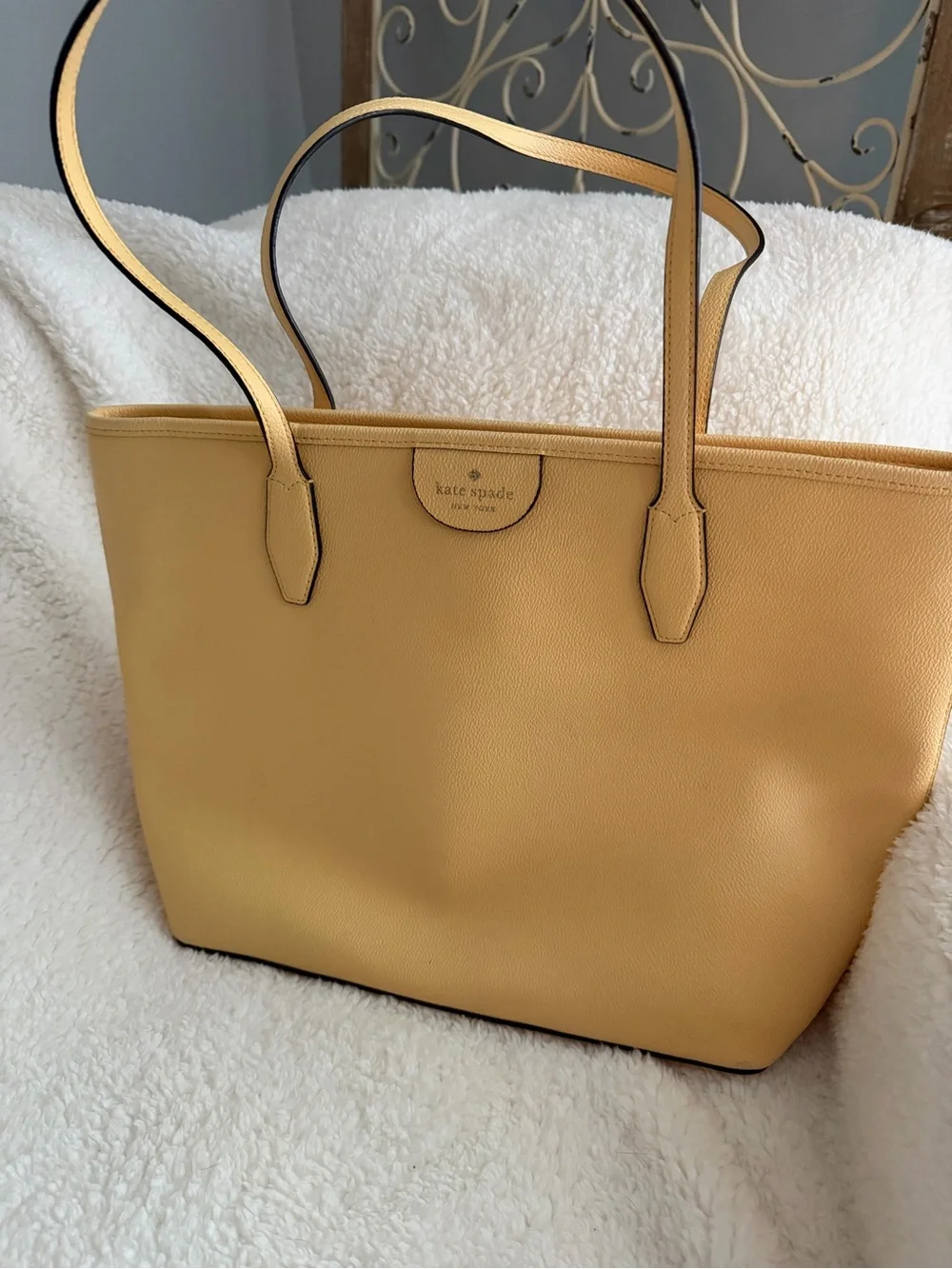 kate spade Yellow Leather Tote with Dual Top Handles